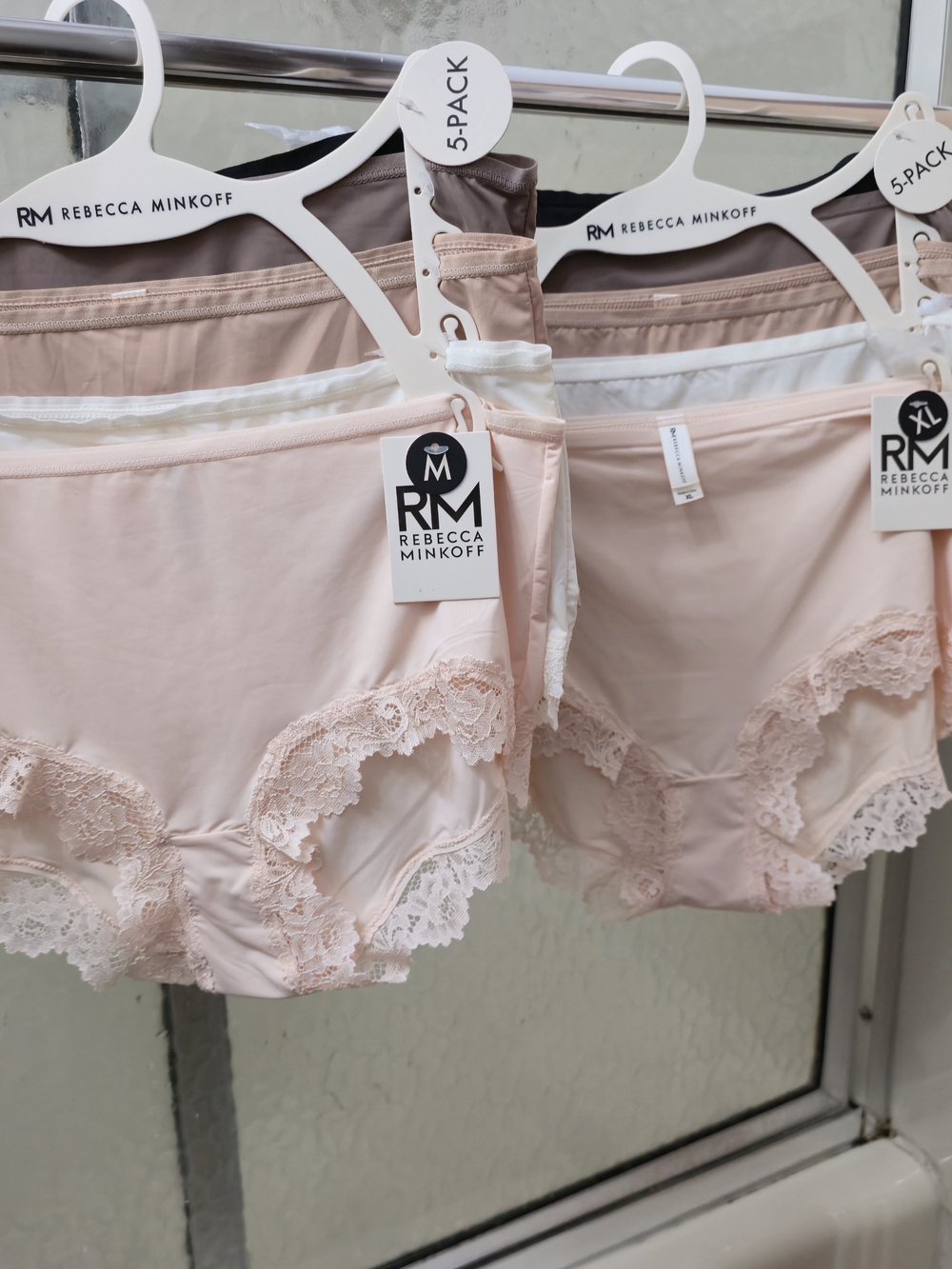 NWT Beautiful, Rebecca Minkoff Lace-Trim Hipster Panty(5-Pack). Multicolor; $40